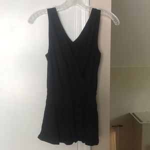 Michael stars black faux wrap tank top size small